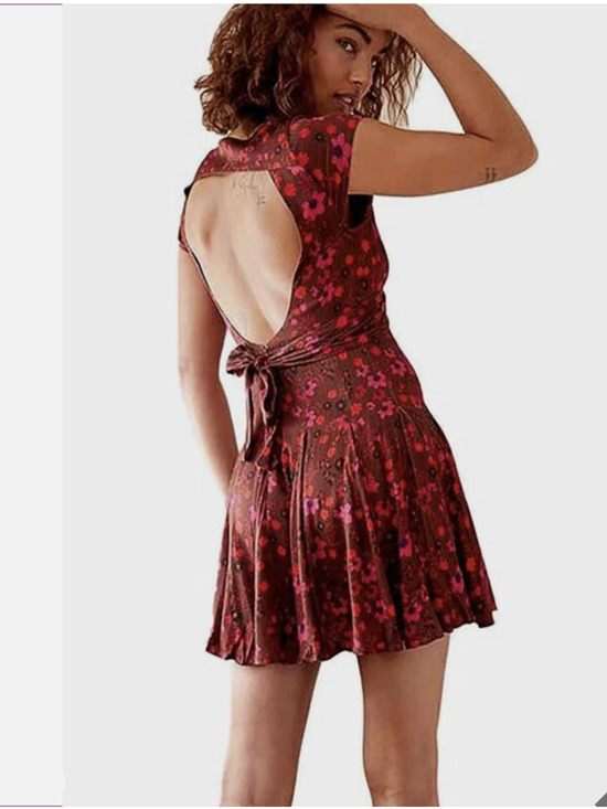 Free People Dresses & Skirts - NWT Free People It Takes Two Wrap Knit Skater Dress in Plum Combo Sz. M